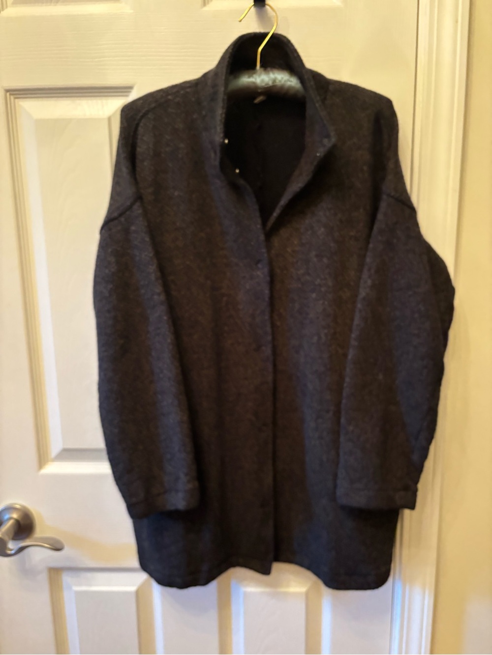 Eileen Fisher Charcoal Wool Peacoat